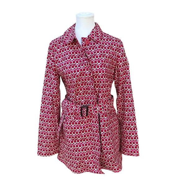 GAP Jackets & Blazers - GAP Spring Tulips Pink Red Trench Coat Size Medium Coat